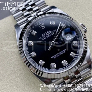 Rolex DateJust 36mm 126234 Clean 1:1 Best Edition 904L Steel Black Diamond Dial on Jubilee Bracelet VR3235 - Super Clone Watch | 1:1 Best Version
