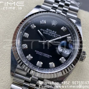 Rolex DateJust 36mm 126234 Clean 1:1 Best Edition 904L Steel Black Diamond Dial on Jubilee Bracelet VR3235 - Super Clone Watch | 1:1 Best Version