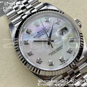 Rolex DateJust 36mm 126234 Clean 1:1 Best Edition 904L Steel MOP Diamond Dial on Jubilee Bracelet VR3235 - Super Clone Watch | 1:1 Best Version
