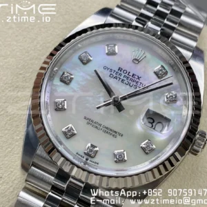 Rolex DateJust 36mm 126234 Clean 1:1 Best Edition 904L Steel MOP Diamond Dial on Jubilee Bracelet VR3235 - Super Clone Watch | 1:1 Best Version