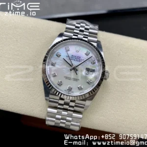 Rolex DateJust 36mm 126234 Clean 1:1 Best Edition 904L Steel MOP Diamond Dial on Jubilee Bracelet VR3235 - Super Clone Watch | 1:1 Best Version