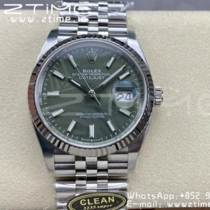 Rolex DateJust 36 SS 126234 Clean Factory 1:1 Best Edition 904L Steel Green Leaf Dial on Jubilee Bracelet VR3235 - Super Clone Watch | 1:1 Best Version