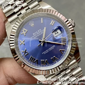 Rolex DateJust 36 126234 904L SS Clean Factory 1:1 Best Edition Fluted Bezel Bluw Roman Dial on Jubilee Bracelet VR3235 - Super Clone Watch | 1:1 Best Version