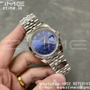Rolex DateJust 36 126234 904L SS Clean Factory 1:1 Best Edition Fluted Bezel Bluw Roman Dial on Jubilee Bracelet VR3235 - Super Clone Watch | 1:1 Best Version