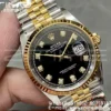 Rolex DateJust 36 126233 Clean 1:1 Best Edition 904L Steel Black Diamonds Dial on SS/YG Jubilee Bracelet VR3235 - Super Clone Watch | 1:1 Best Version
