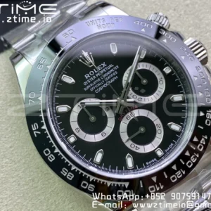 Rolex Daytona 116500 Clean Factory 1:1 Best Edition 904L SS Case and Bracelet Black Dial SA4130 v2 - Super Clone Watch | 1:1 Best Version