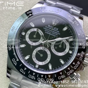 Rolex Daytona 116500 Clean Factory 1:1 Best Edition 904L SS Case and Bracelet Black Dial SA4130 v2 - Super Clone Watch | 1:1 Best Version