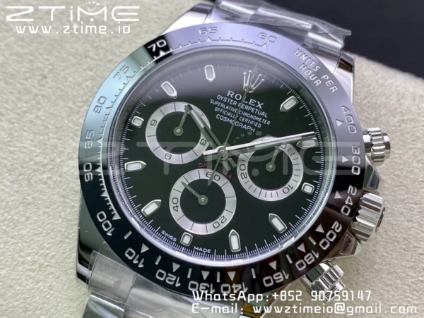 Rolex Daytona 116500 Clean Factory 1:1 Best Edition 904L SS Case and Bracelet Black Dial SA4130 v2 - Super Clone Watch | 1:1 Best Version