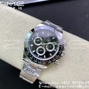 Rolex Daytona 116500 Clean Factory 1:1 Best Edition 904L SS Case and Bracelet Black Dial SA4130 v2 - Super Clone Watch | 1:1 Best Version
