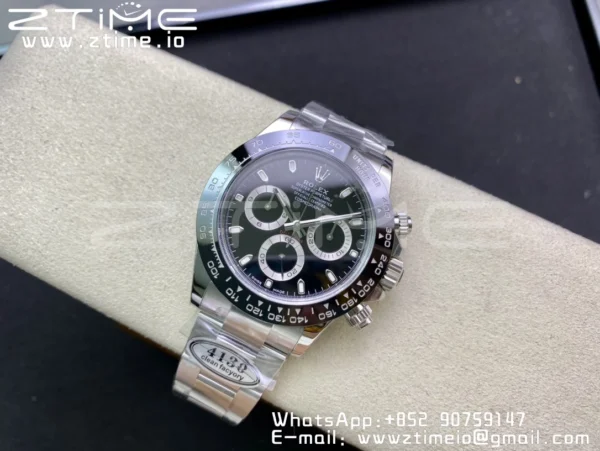 Rolex Daytona 116500 Clean Factory 1:1 Best Edition 904L SS Case and Bracelet Black Dial SA4130 v2 - Super Clone Watch | 1:1 Best Version