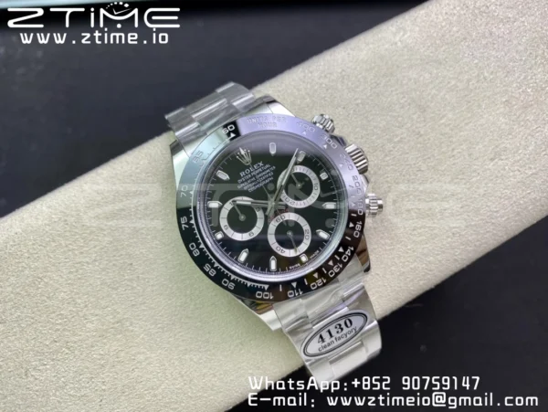 Rolex Daytona 116500 Clean Factory 1:1 Best Edition 904L SS Case and Bracelet Black Dial SA4130 v2 - Super Clone Watch | 1:1 Best Version