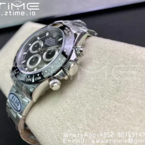 Rolex Daytona 116500 Clean Factory 1:1 Best Edition 904L SS Case and Bracelet Black Dial SA4130 v2 - Super Clone Watch | 1:1 Best Version