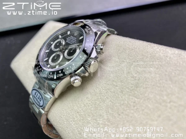 Rolex Daytona 116500 Clean Factory 1:1 Best Edition 904L SS Case and Bracelet Black Dial SA4130 v2 - Super Clone Watch | 1:1 Best Version
