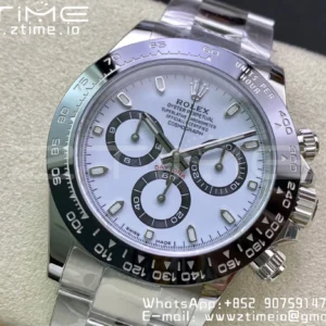 Rolex Daytona 116500 Clean Factory 1:1 Best Edition 904L SS Case and Bracelet White Dial SA4130 v2 - Super Clone Watch | 1:1 Best Version