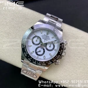 Rolex Daytona 116500 Clean Factory 1:1 Best Edition 904L SS Case and Bracelet White Dial SA4130 v2 - Super Clone Watch | 1:1 Best Version