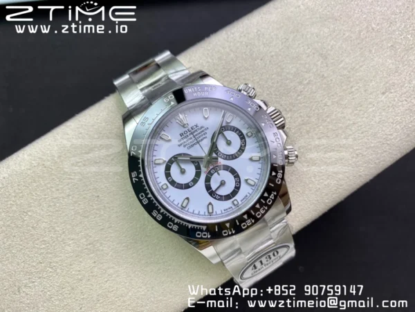 Rolex Daytona 116500 Clean Factory 1:1 Best Edition 904L SS Case and Bracelet White Dial SA4130 v2 - Super Clone Watch | 1:1 Best Version