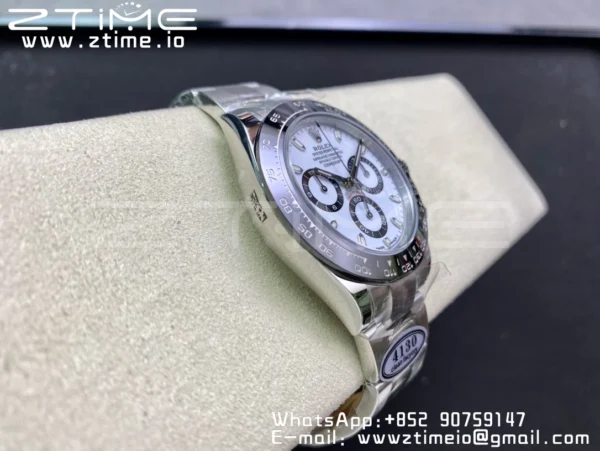 Rolex Daytona 116500 Clean Factory 1:1 Best Edition 904L SS Case and Bracelet White Dial SA4130 v2 - Super Clone Watch | 1:1 Best Version