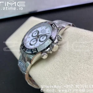 Rolex Daytona 116500 Clean Factory 1:1 Best Edition 904L SS Case and Bracelet White Dial SA4130 v2 - Super Clone Watch | 1:1 Best Version