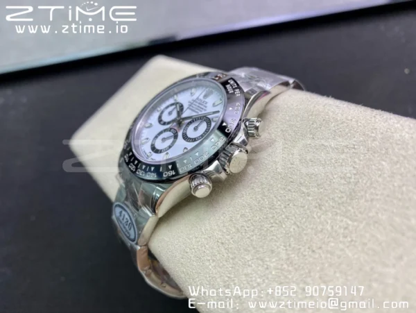 Rolex Daytona 116500 Clean Factory 1:1 Best Edition 904L SS Case and Bracelet White Dial SA4130 v2 - Super Clone Watch | 1:1 Best Version