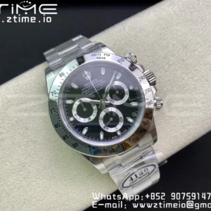 Rolex Daytona 116520 Clean Factory 1:1 Best Edition 904L SS Case and Bracelet Black Dial SA4130 v2 - Super Clone Watch | 1:1 Best Version