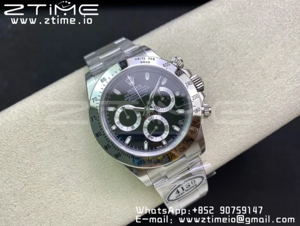 Rolex Daytona 116520 Clean Factory 1:1 Best Edition 904L SS Case and Bracelet Black Dial SA4130 v2 - Super Clone Watch | 1:1 Best Version