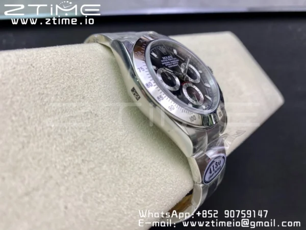 Rolex Daytona 116520 Clean Factory 1:1 Best Edition 904L SS Case and Bracelet Black Dial SA4130 v2 - Super Clone Watch | 1:1 Best Version
