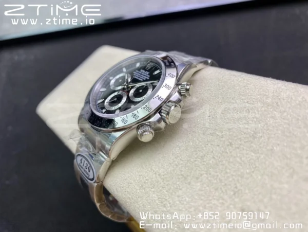 Rolex Daytona 116520 Clean Factory 1:1 Best Edition 904L SS Case and Bracelet Black Dial SA4130 v2 - Super Clone Watch | 1:1 Best Version