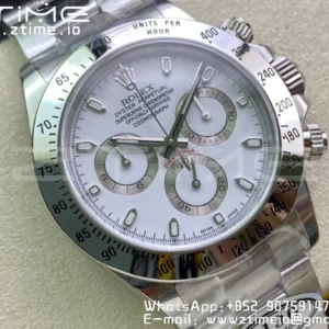 Rolex Daytona 116520 Clean Factory 1:1 Best Edition 904L SS Cassa e Bracciale Quadrante Bianco SA4130 v2 - Orologio Super Clone | 1:1 Best Version