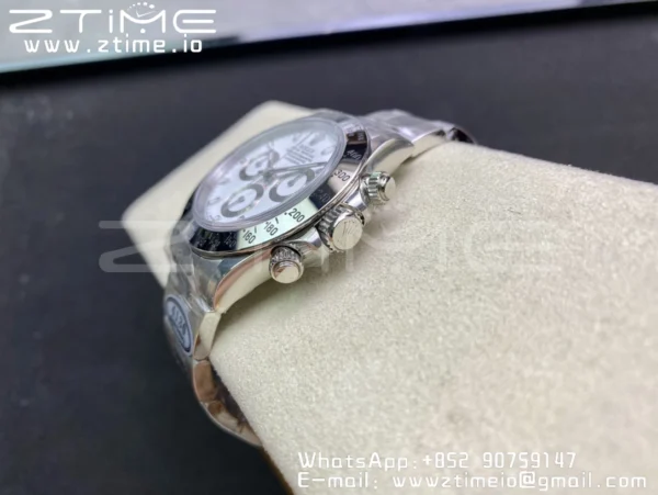 Rolex Daytona 116520 Clean Factory 1:1 Best Edition 904L SS Cassa e Bracciale Quadrante Bianco SA4130 v2 - Orologio Super Clone | 1:1 Best Version
