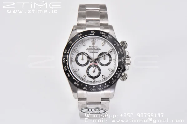 Rolex Daytona 116500 Clean Factory 1:1 Best Edition 904L SS Case and Bracelet White Dial SA4130 v2 - Super Clone Watch | 1:1 Best Version