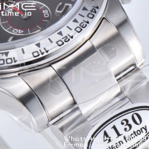Rolex Daytona 116509 Clean 1:1 Best Edition 904L SS Case Black Dial on SS Bracelet SA4130 V2 - Super Clone Watch | 1:1 Best Version