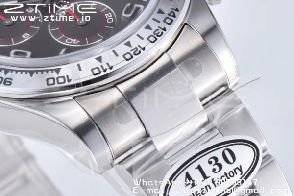 Rolex Daytona 116509 Clean 1:1 Best Edition 904L SS Case Black Dial on SS Bracelet SA4130 V2 - Super Clone Watch | 1:1 Best Version