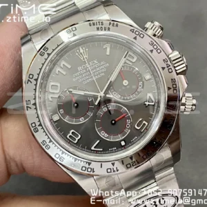 Rolex Daytona 116509 Clean 1:1 Best Edition 904L SS Case Black Dial on SS Bracelet SA4130 V2 - Super Clone Watch | 1:1 Best Version