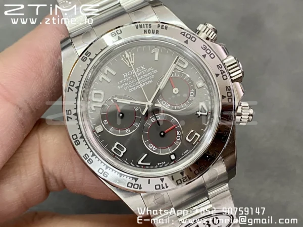 Rolex Daytona 116509 Clean 1:1 Best Edition 904L SS Case Black Dial on SS Bracelet SA4130 V2 - Super Clone Watch | 1:1 Best Version