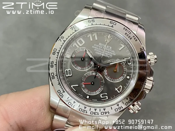 Rolex Daytona 116509 Clean 1:1 Best Edition 904L SS Case Black Dial on SS Bracelet SA4130 V2 - Super Clone Watch | 1:1 Best Version