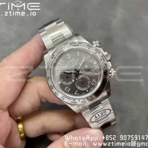 Rolex Daytona 116509 Clean 1:1 Best Edition 904L SS Case Black Dial on SS Bracelet SA4130 V2 - Super Clone Watch | 1:1 Best Version