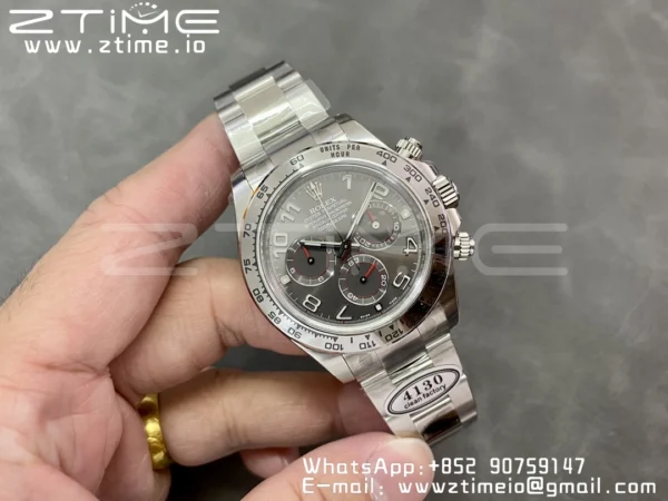 Rolex Daytona 116509 Clean 1:1 Best Edition 904L SS Case Black Dial on SS Bracelet SA4130 V2 - Super Clone Watch | 1:1 Best Version