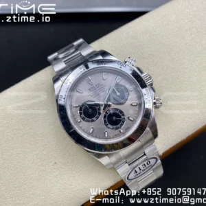 Rolex Daytona 116509 Čisté 1:1 nejlepší vydání 904L SS pouzdro šedý číselník na SS náramku SA4130 V2 - Super klon hodinky | 1:1 nejlepší verze