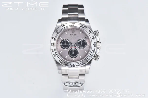 Rolex Daytona 116509 Čisté 1:1 nejlepší vydání 904L SS pouzdro šedý číselník na SS náramku SA4130 V2 - Super klon hodinky | 1:1 nejlepší verze