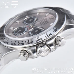 Rolex Daytona 116509 Čisté 1:1 nejlepší vydání 904L SS pouzdro šedý číselník na SS náramku SA4130 V2 - Super klon hodinky | 1:1 nejlepší verze