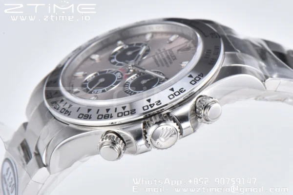 Rolex Daytona 116509 Čisté 1:1 nejlepší vydání 904L SS pouzdro šedý číselník na SS náramku SA4130 V2 - Super klon hodinky | 1:1 nejlepší verze