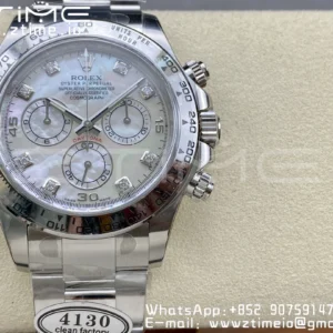 Rolex Daytona 116509 Clean 1:1 Best Edition MOP Dial on SS Bracelet SA4130 V2 - Super Clone Watch | 1:1 Best Version