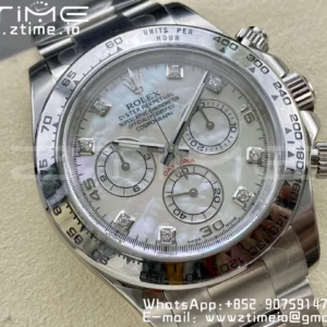 Rolex Daytona 116509 Clean 1:1 Best Edition MOP Dial on SS Bracelet SA4130 V2 - Super Clone Watch | 1:1 Best Version