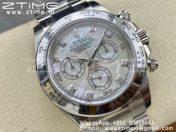 Rolex Daytona 116509 Clean 1:1 Best Edition MOP Dial on SS Bracelet SA4130 V2 - Super Clone Watch | 1:1 Best Version