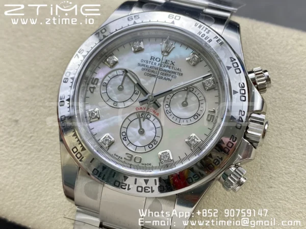 Rolex Daytona 116509 Clean 1:1 Best Edition MOP Dial on SS Bracelet SA4130 V2 - Super Clone Watch | 1:1 Best Version
