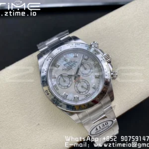 Rolex Daytona 116509 Clean 1:1 Best Edition MOP Dial on SS Bracelet SA4130 V2 - Super Clone Watch | 1:1 Best Version