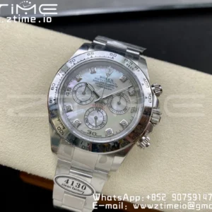 Rolex Daytona 116509 Clean 1:1 Best Edition MOP Dial on SS Bracelet SA4130 V2 - Super Clone Watch | 1:1 Best Version