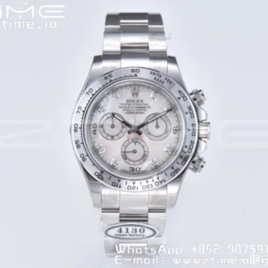 Rolex Daytona 116509 Clean 1:1 Best Edition MOP Dial on SS Bracelet SA4130 V2 - Super Clone Watch | 1:1 Best Version