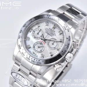 Rolex Daytona 116509 Clean 1:1 Best Edition MOP Dial on SS Bracelet SA4130 V2 - Super Clone Watch | 1:1 Best Version