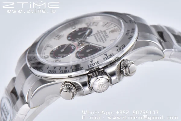 Rolex Daytona 116509 Clean 1:1 Best Edition Cassa 904L SS Quadrante Bianco su Bracciale SS SA4130 V2 - Orologio Super Clone | 1:1 Best Version